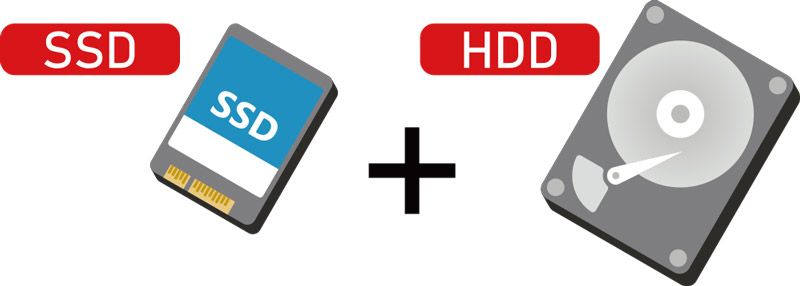 SSD＋HDDのデュアルストレージ仕様