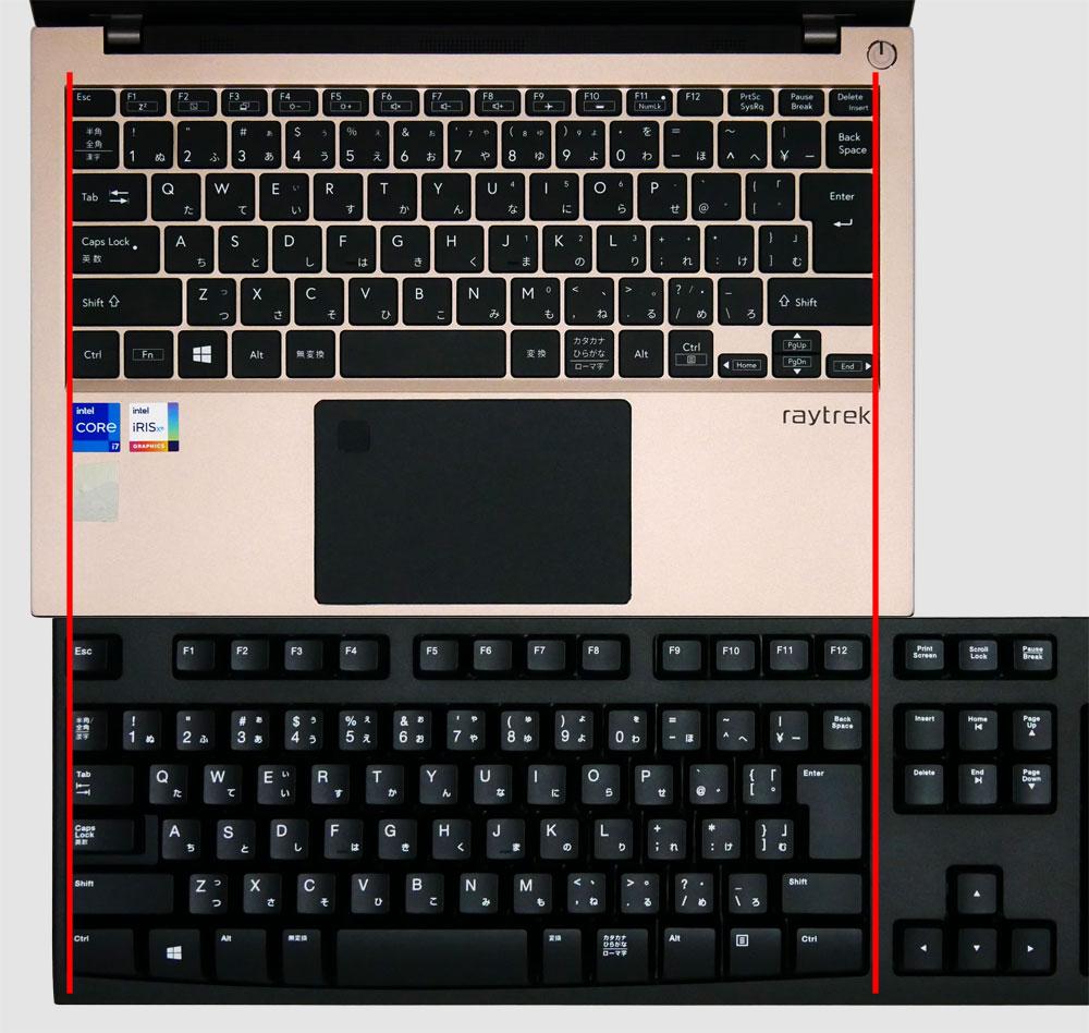 デスクトップPC用キーボードとの比較