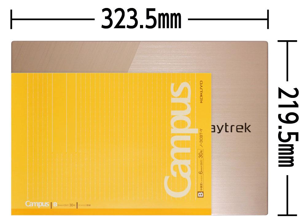 A4用紙とraytrek X4-Tの大きさの比較