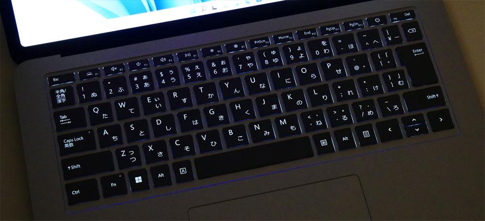Surface Laptop Studioのキーボード・バックライト