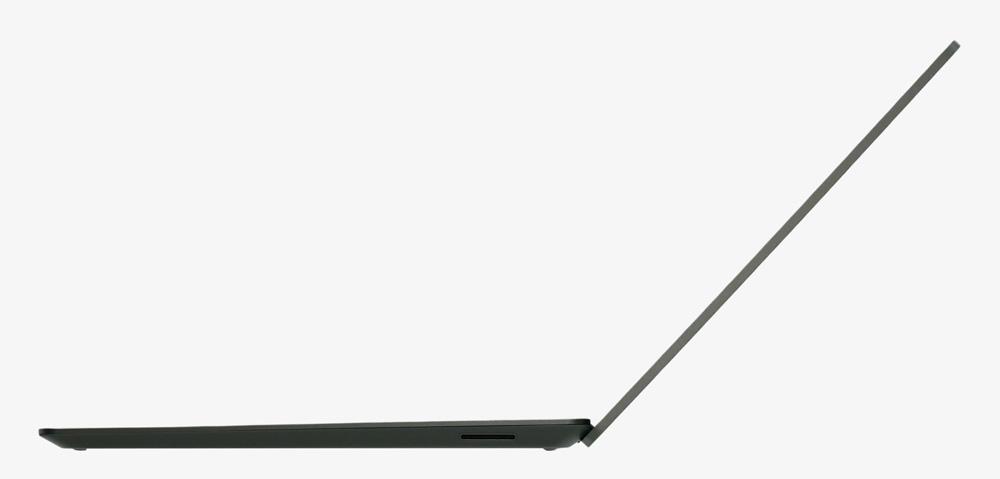 Surface Laptop Go 2のディスプレイを開けるところまで開いたところ