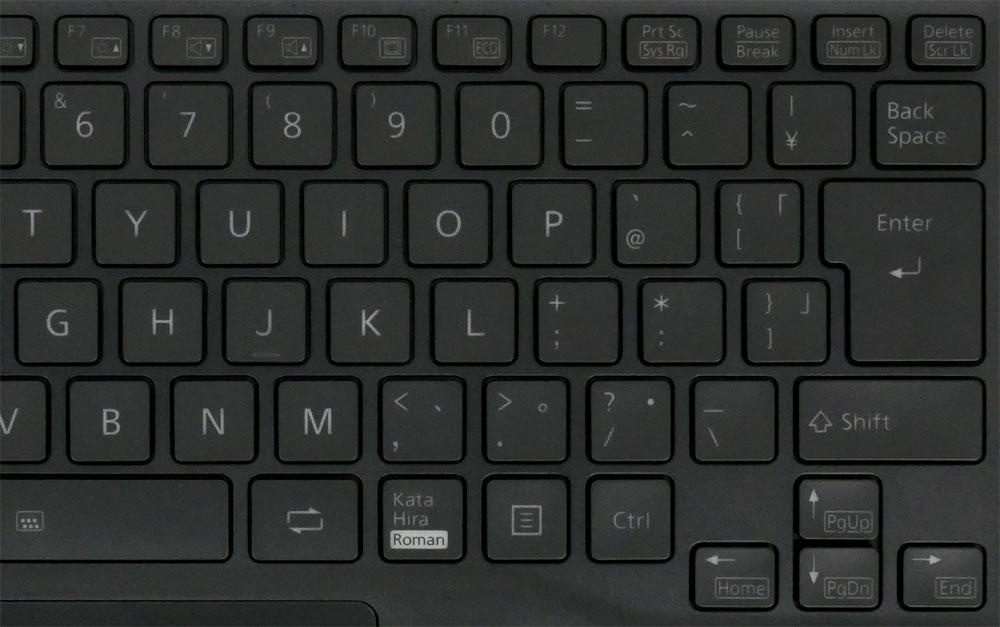 富士通 FMV Zero（LIFEBOOK WU4/G2）のキーボードの刻印