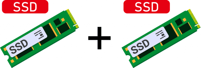 SSD＋SSDのデュアルストレージ