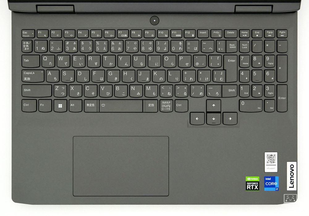 Lenovo LOQ 16IRH8のキーボード